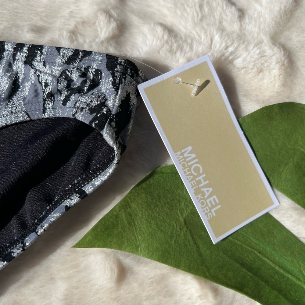 Michael Kors Silver Metallic Leopard Print Bikini - Picture 6 of 10